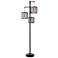 60W Black Iron Lantern Floor Lamp