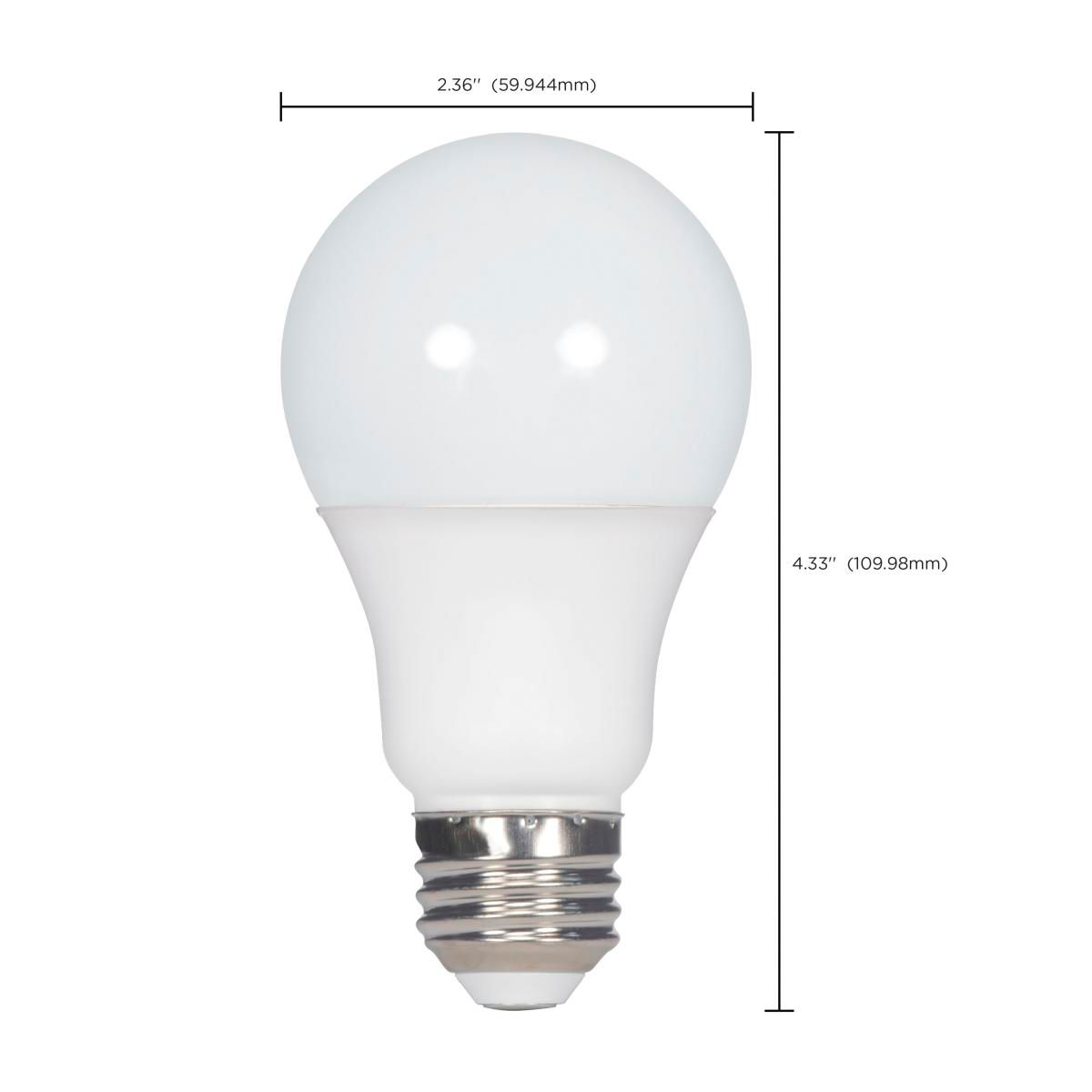 60W Equivalent 10W LED Dimmable E26 3000K White A19 Light Bulb by Satco in scene