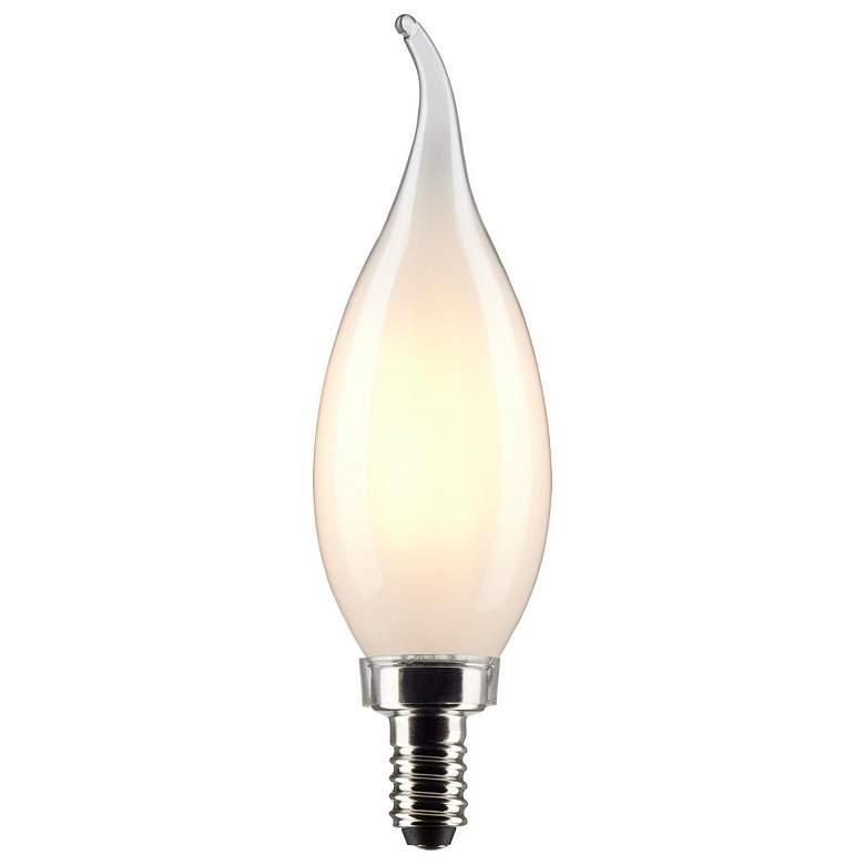 Image 2 60W Equivalent 5.5W 2700K Flame-Tip White LED Candelabra Bulb by Satco more views