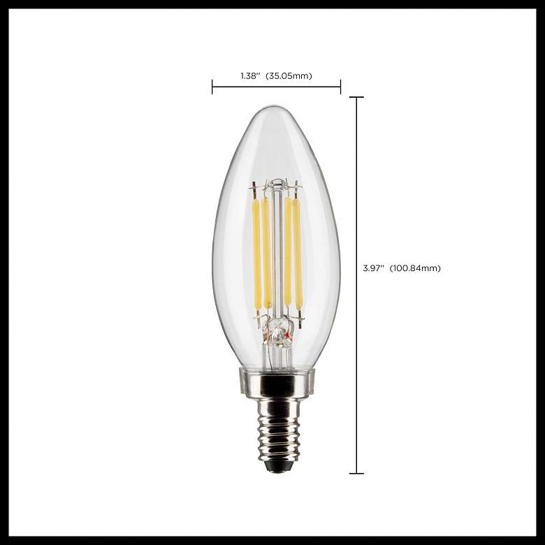 Image 5 60W Equivalent 5.5W 3000K Clear Glass LED Candelabra B11 Bulb by Satco more views
