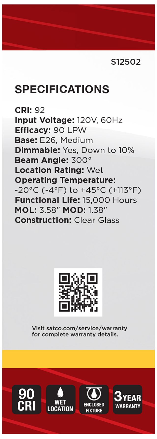 Image 5 60W Equivalent 5.5W Dimmable LED Filament Standard Base Bulb by Satco more views