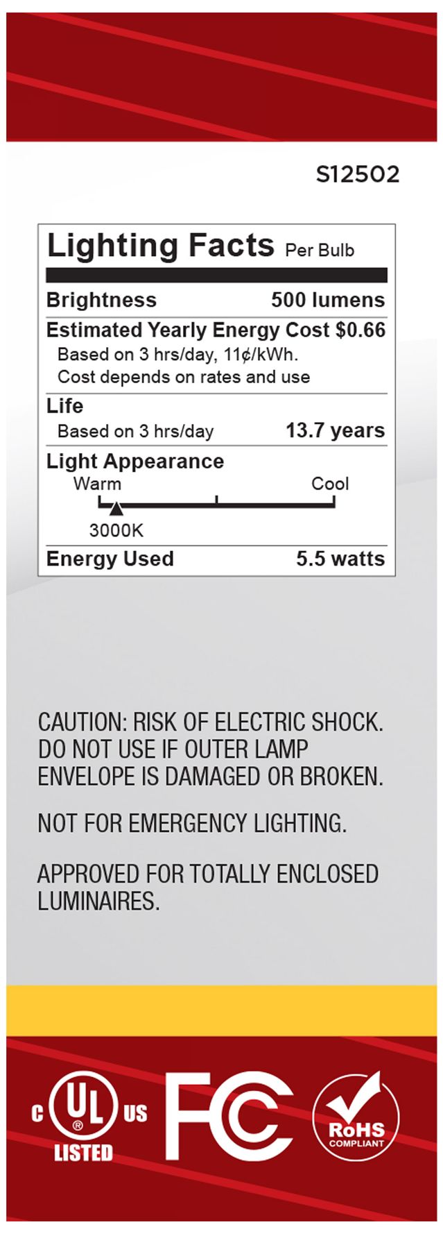 Image 6 60W Equivalent 5.5W Dimmable LED Filament Standard Base Bulb by Satco more views