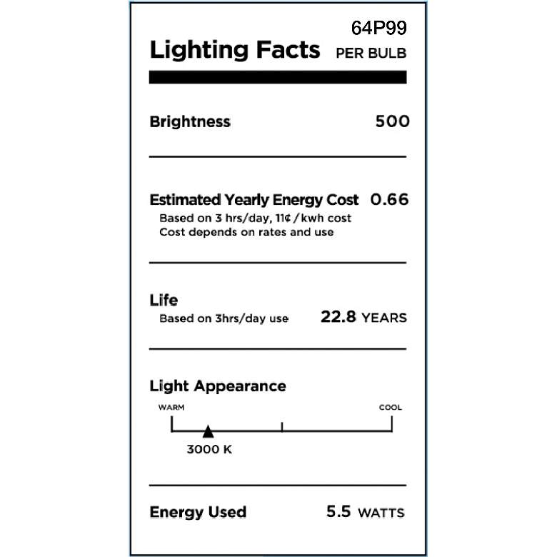 Image 2 60W Equivalent 5.5W Dimmable White Glass LED Torpedo Bulb more views