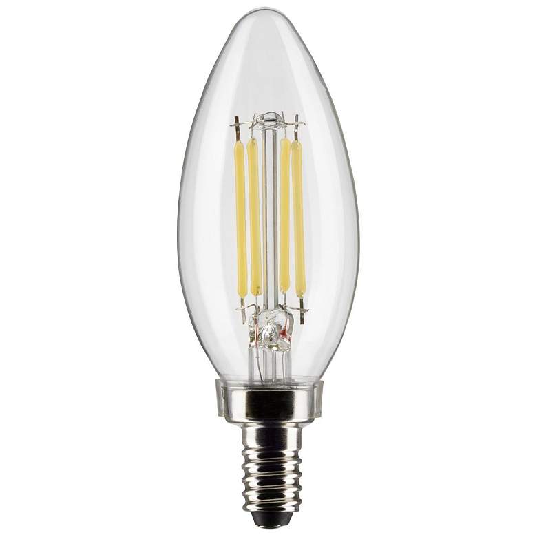 Image 1 60W Equivalent 5.5W LED Candelabra B11 Clear Glass Torpedo Bulb by Satco