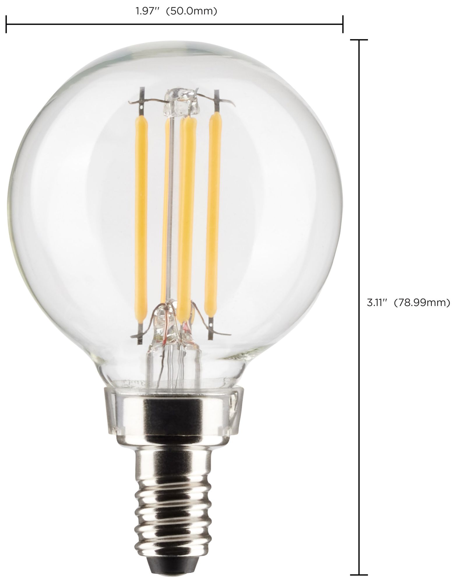 60W Equivalent 5.5W LED Dimmable E12 3000K Clear G16.5 Light Bulb by Satco