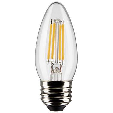 60W Equivalent 5.5W LED Medium Base Clear B11 Candle Light Bulb by Satco