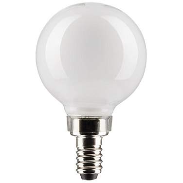 60W Equivalent 5.5W White Dimmable LED Globe Candelabra Bulb by Satco
