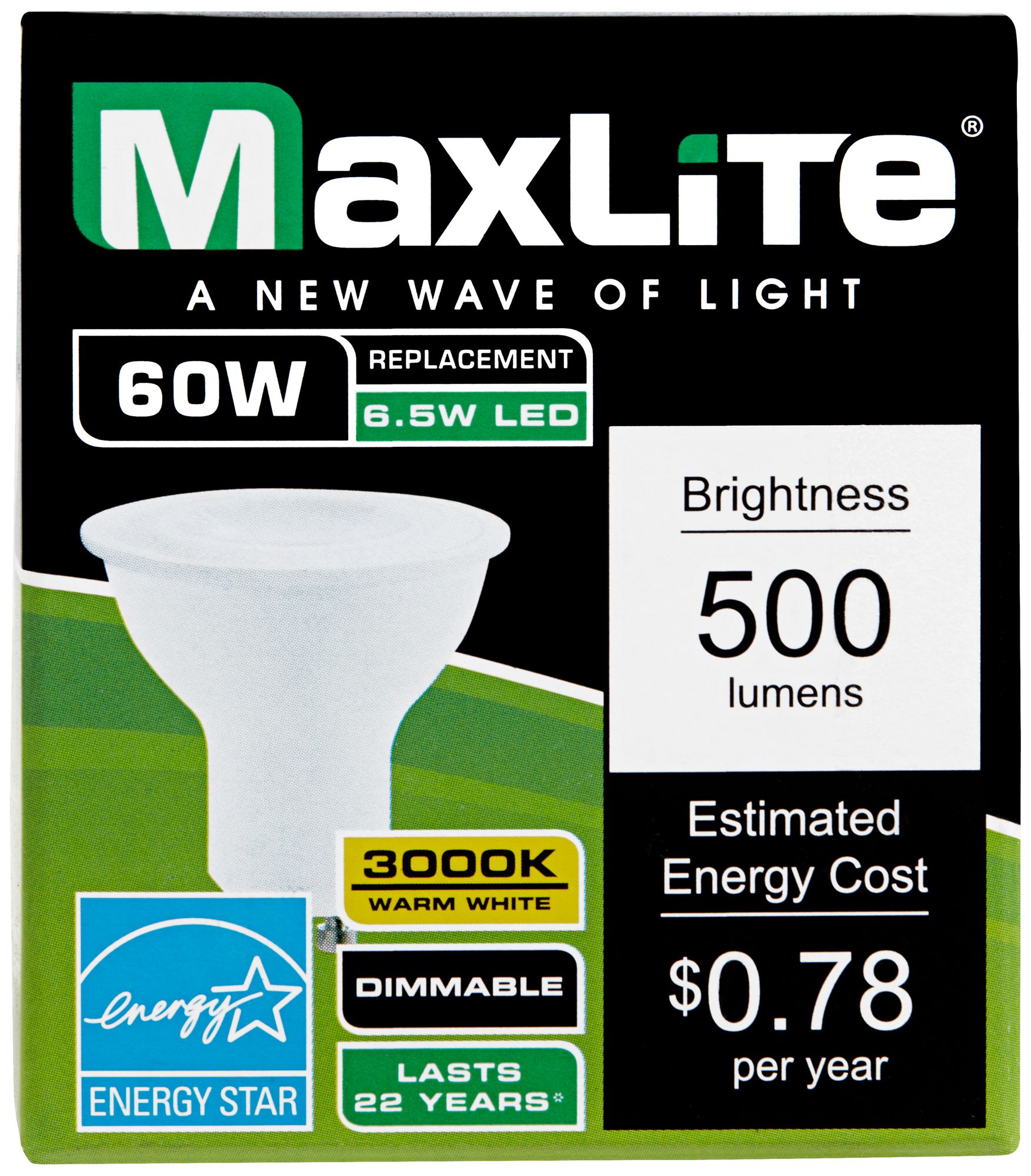 Image 3 60W Equivalent 6.5W 3000K LED Dimmable GU10 MR16 Light Bulb more views