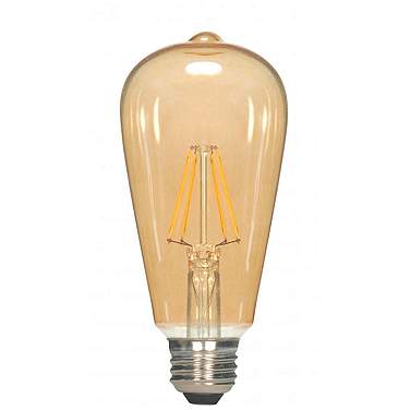 60W Equivalent 6.5W LED Dimmable Standard Amber ST19 Light Bulb by Satco