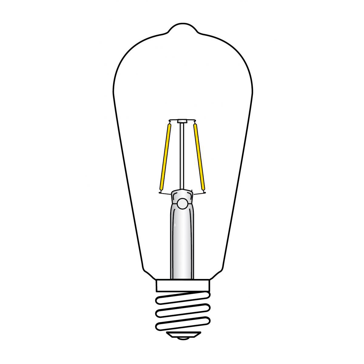 60W Equivalent 6.5W LED Dimmable Standard Amber ST19 Light Bulb by Satco in scene