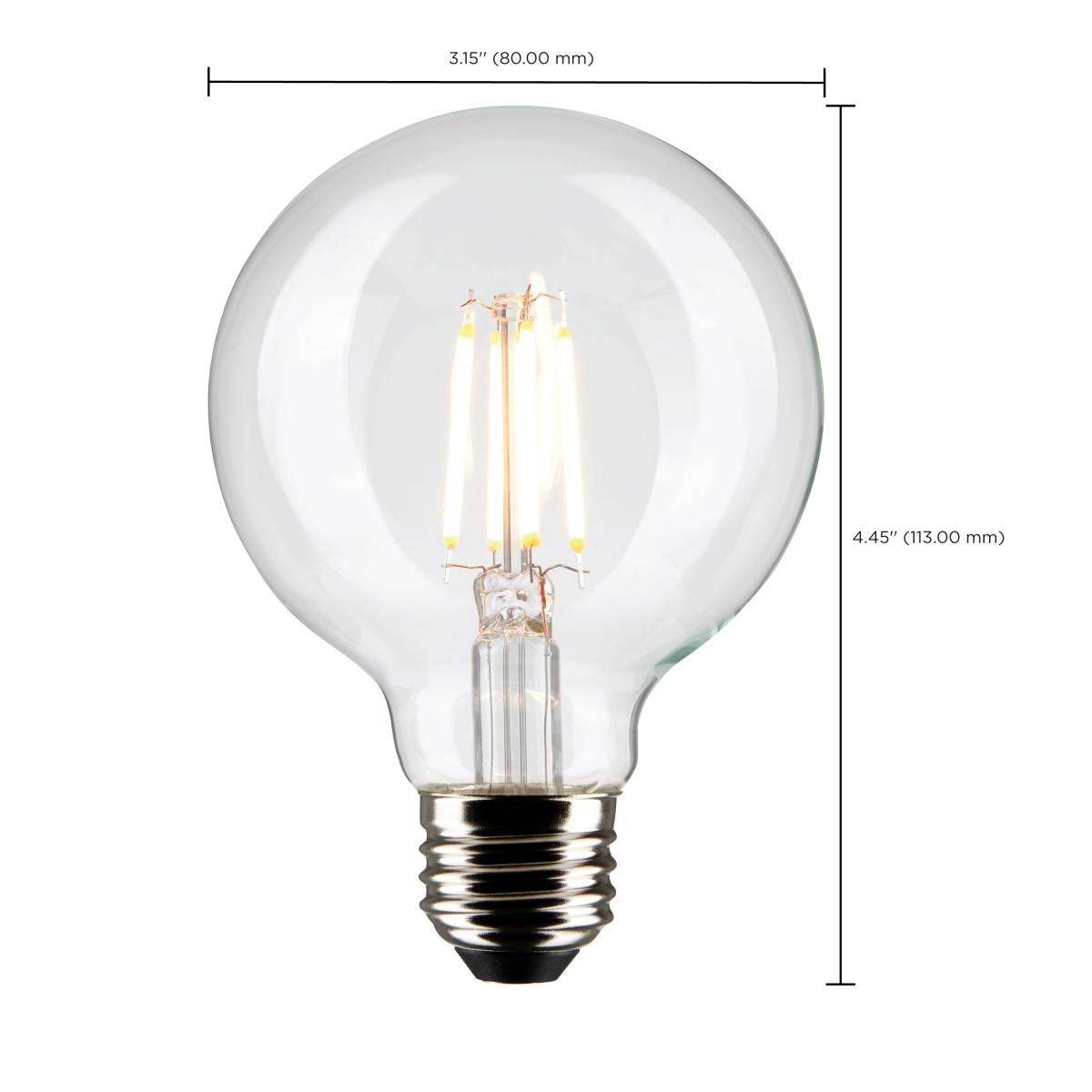 60W Equivalent 6W 2700K Dimmable Clear G25 Globe Standard Bulb by Satco in scene