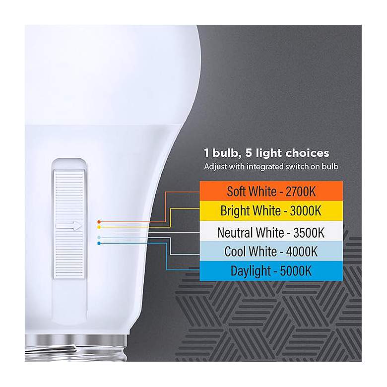 Image 3 60W Equivalent 8.8W Standard Base LED 5CCT Dusk to Dawn Bulb more views