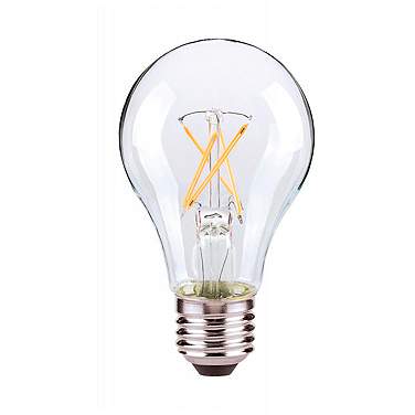 60W Equivalent 8W LED Dimmable E26 2700K Clear A19 Light Bulb by Satco