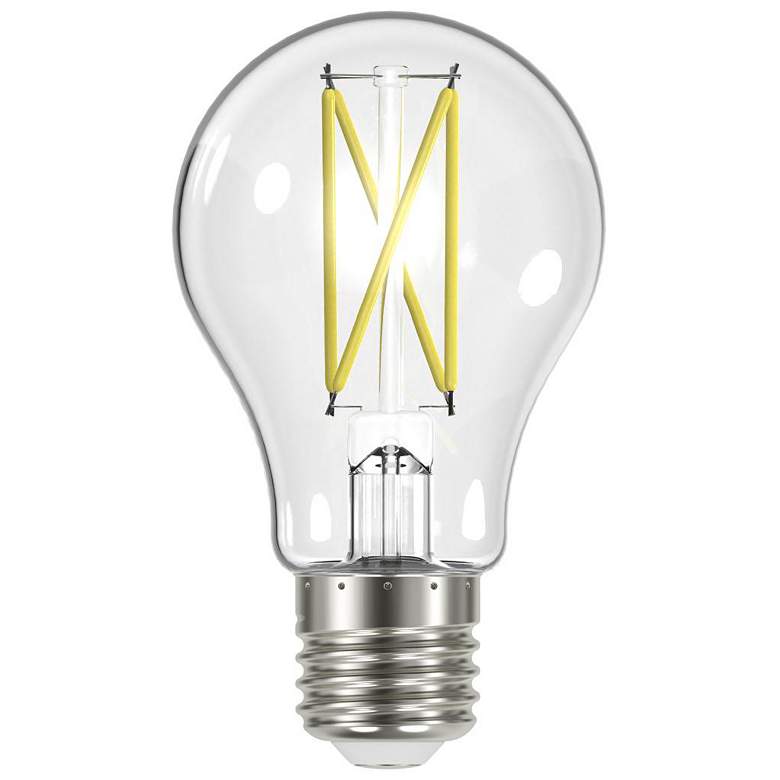 Image 1 60W Equivalent 8W LED Dimmable E26 3000K Clear Glass A19 Bulb by Satco