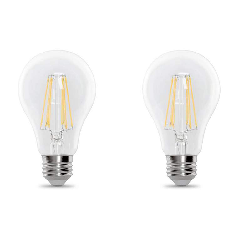 Image 1 60W Equivalent 9W E26 A19 LED Filament Bulbs 2-Pack