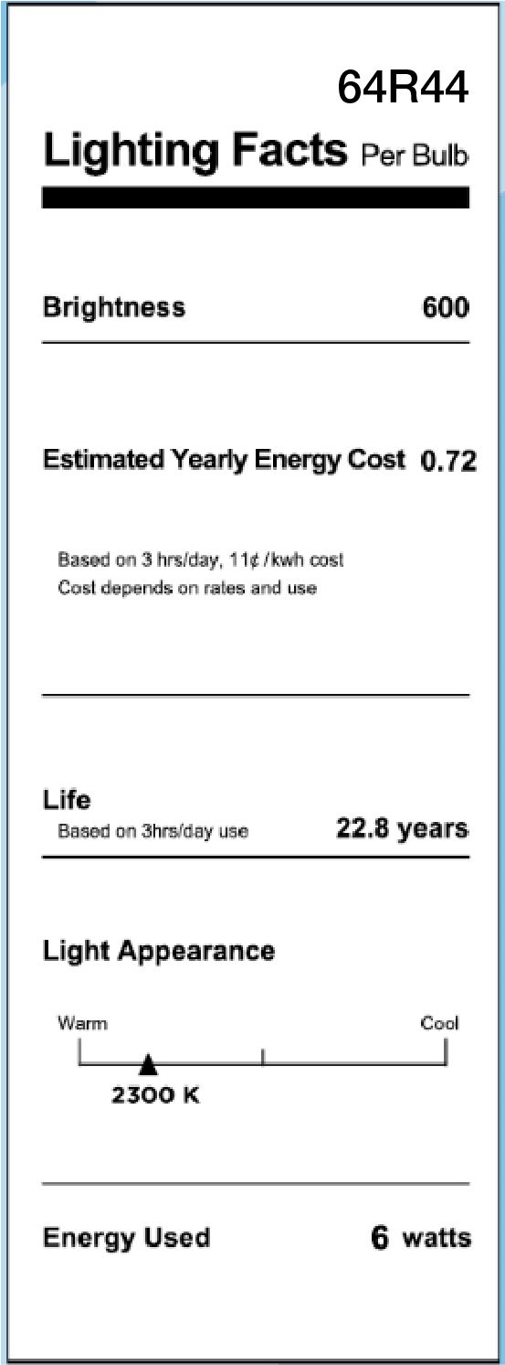 Image 2 60W Equivalent Amber 5.5W LED Dimmable E12 Base Bulb more views