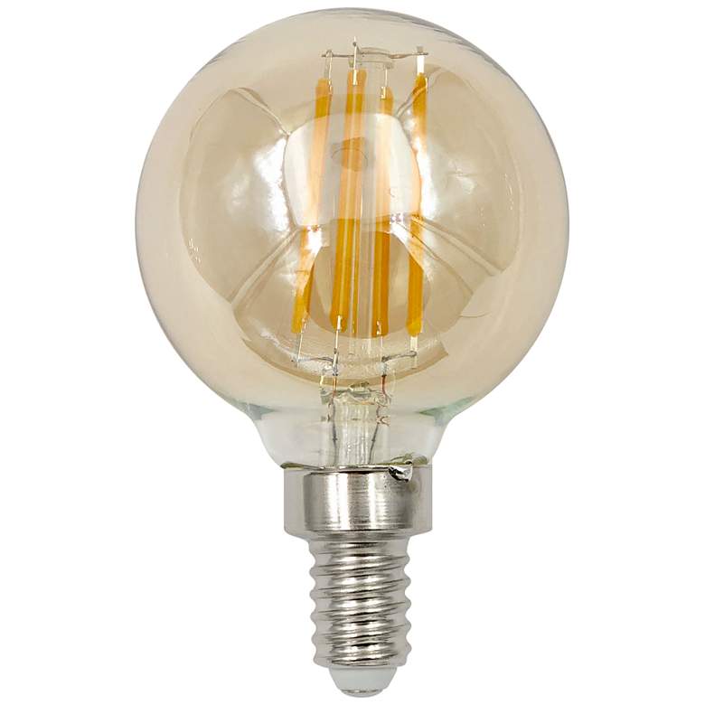 Image 1 60W Equivalent Amber 6W LED Dimmable E12 Base G16 Filament