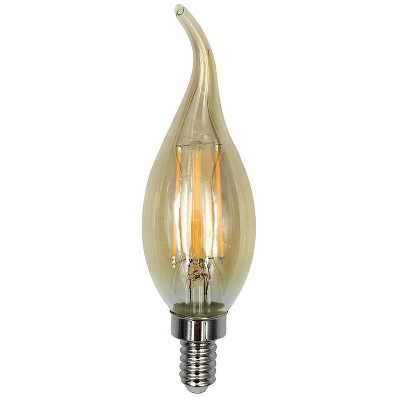 Image 1 60W Equivalent Amber 6W LED Dimmable Flame Tip Candelabra