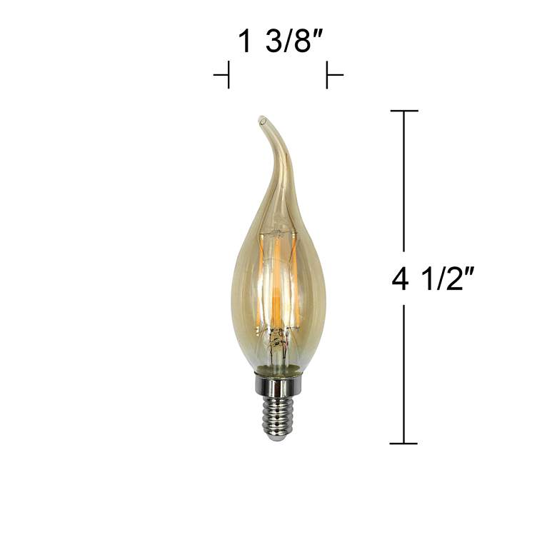 Image 3 60W Equivalent Amber 6W LED Dimmable Flame Tip Candelabra more views