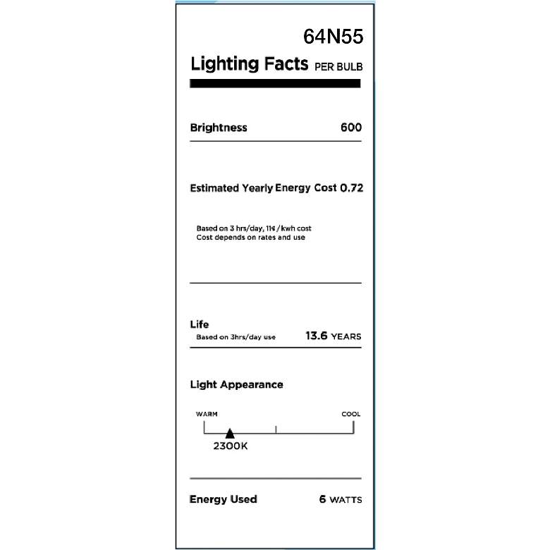 Image 2 60W Equivalent Amber 6W LED Dimmable Standard T10 Bulb more views