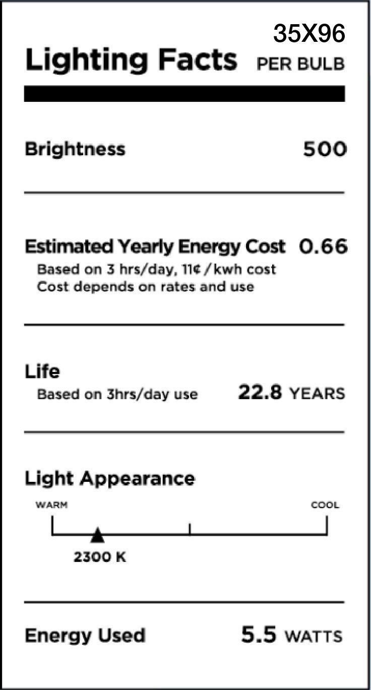 Image 2 60W Equivalent Amber 6W LED Dimmable Torpedo Tip Candelabra by Tesler more views