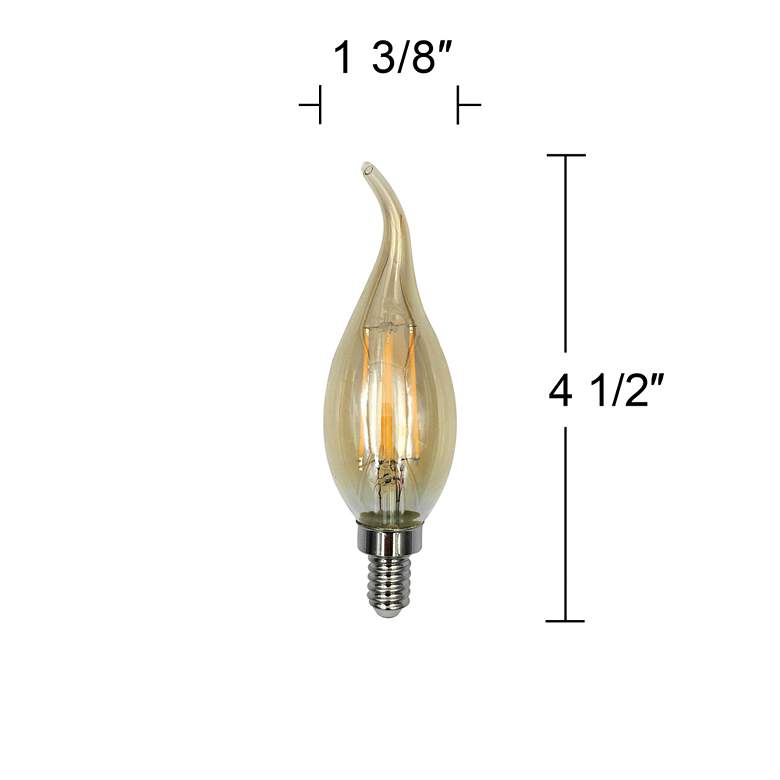 Image 3 60W Equivalent Amber 6W LED Flame Tip Candelabra 2-Pack more views
