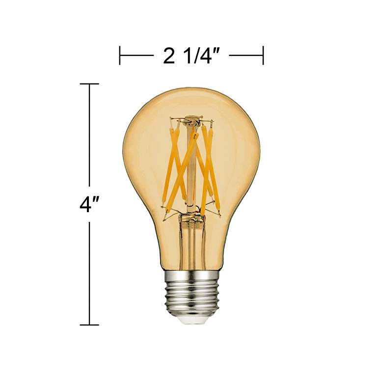 Image 3 60W Equivalent Amber 7W LED Dimmable Standard A19 2-Pack more views