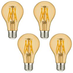 60W Equivalent Amber 7W LED Dimmable Standard A19 4-Pack