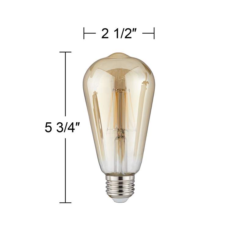 Image 3 60W Equivalent Amber 7W LED Dimmable Standard Edison 2-Pack more views