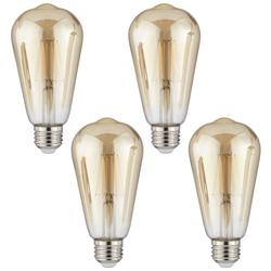 60W Equivalent Amber 7W LED Dimmable Standard Edison 4-Pack