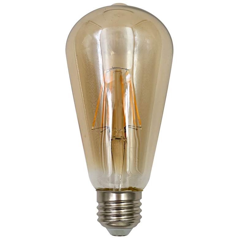 Image 1 60W Equivalent Amber 7W LED Dimmable Standard Edison Bulb by Tesler