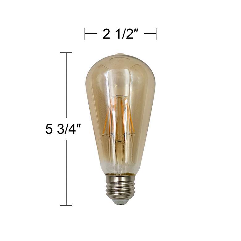 Image 3 60W Equivalent Amber 7W LED Dimmable Standard Edison Bulb by Tesler more views