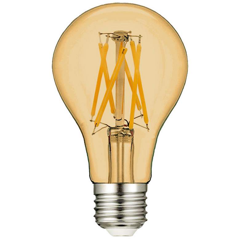 Image 1 60W Equivalent Amber 7W LED Filament A19 Standard 90CRI