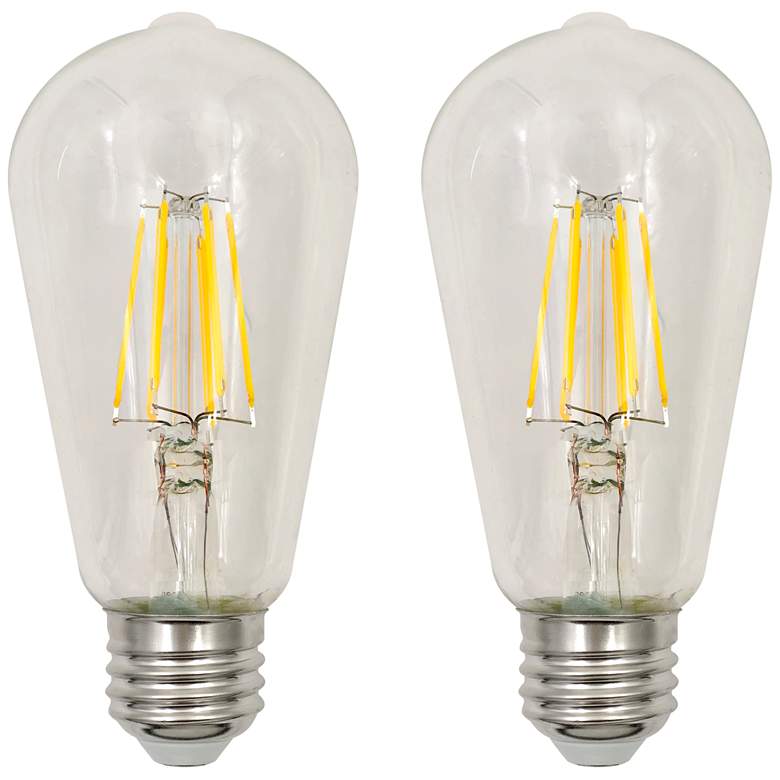 Image 1 60W Equivalent Clear 3000K 7W LED Dimmable Standard ST19 2-Pack Light Bulbs