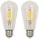 60W Equivalent Clear 3000K 7W LED Dimmable Standard ST19 2-Pack Light Bulbs