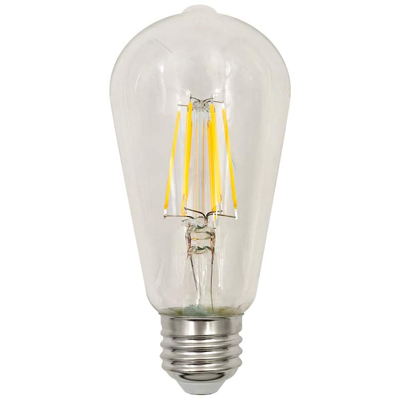 Image 3 60W Equivalent Clear 3000K 7W LED Dimmable Standard ST19 2-Pack Light Bulbs more views