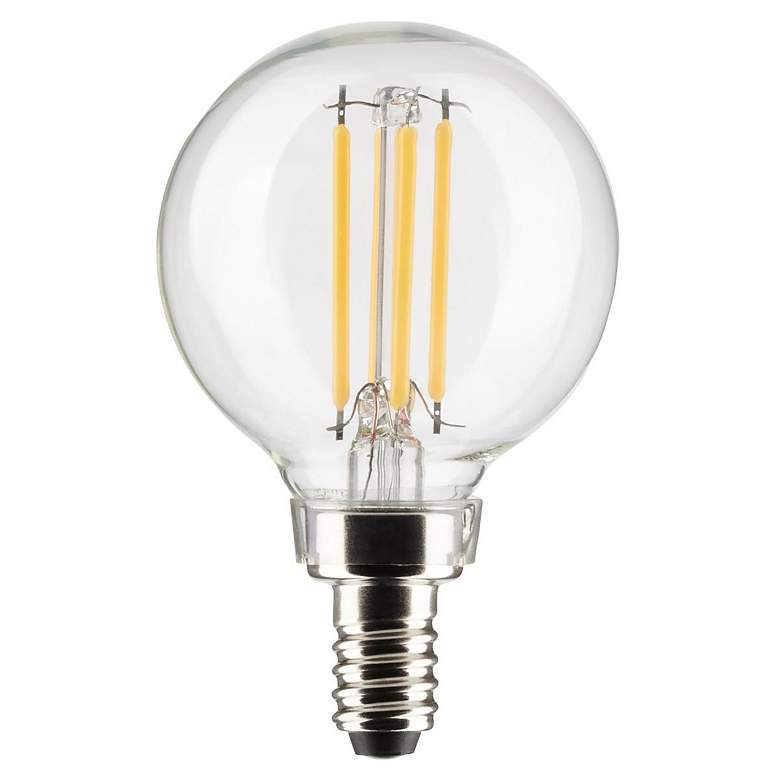 Image 1 60W Equivalent Clear 5.5W Dimmable E12 LED Filament G16 Globe Bulb by Satco