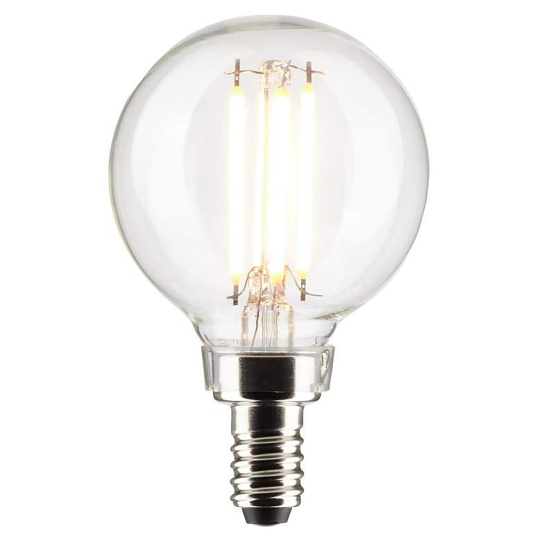 Image 2 60W Equivalent Clear 5.5W Dimmable E12 LED Filament G16 Globe Bulb by Satco more views
