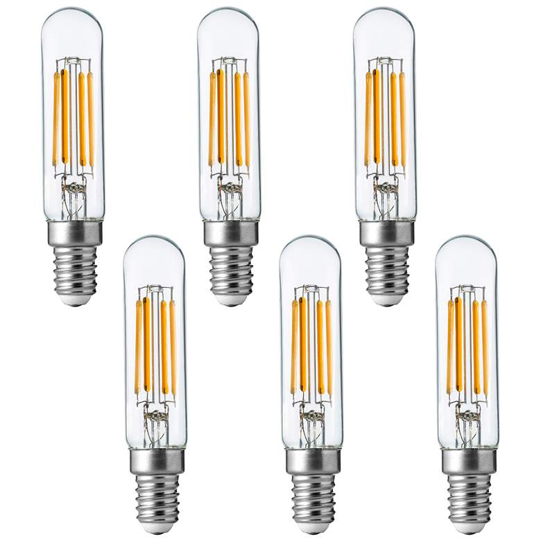 Image 1 60W Equivalent Clear 5.5W LED Dimmable E12 Base T6 6-Pack by Tesler