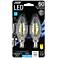 60W Equivalent Clear 5.5W LED Dimmable E12 Torpedo 2-Pack by Feit
