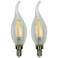 60W Equivalent Clear 5.5W LED Flame Tip Candelabra 2-Pack by Tesler