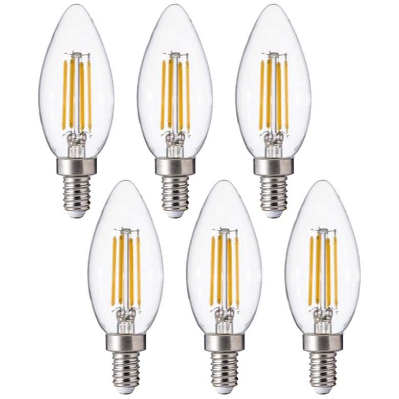 Image 1 60W Equivalent Clear 5W 12 Volt LED Non-Dimmable E12 6-Pack