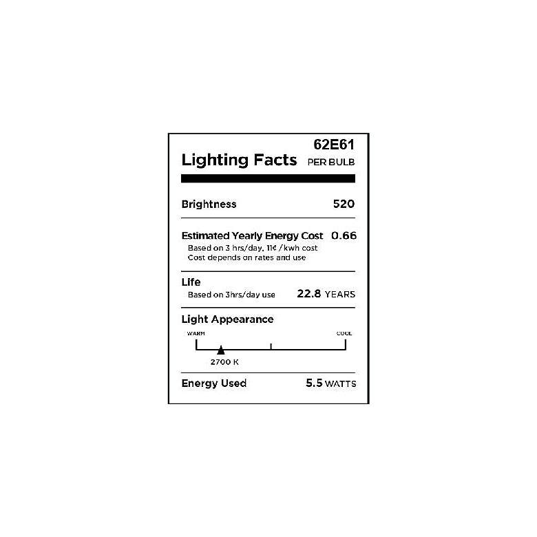 Image 2 60W Equivalent Clear 5W LED Dimmable Standard A15 Bulb by Tesler more views