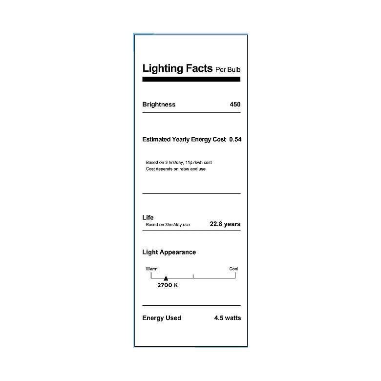 Image 2 60W Equivalent Clear 6 Watt LED Dimmable Standard G16 2-Pack more views