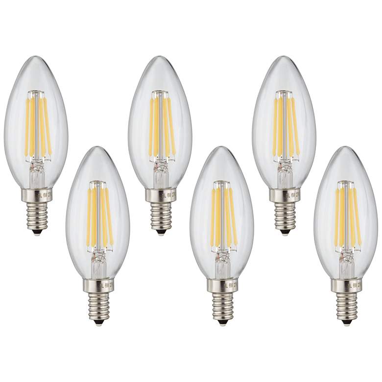 Image 1 60W Equivalent Clear 6W LED Dimmable Candelabra 6-Pack