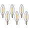 60W Equivalent Clear 6W LED Dimmable Candelabra 6-Pack