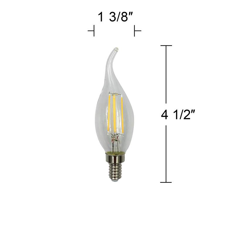 Image 3 60W Equivalent Clear 6W LED Dimmable Flame Tip Candelabra more views