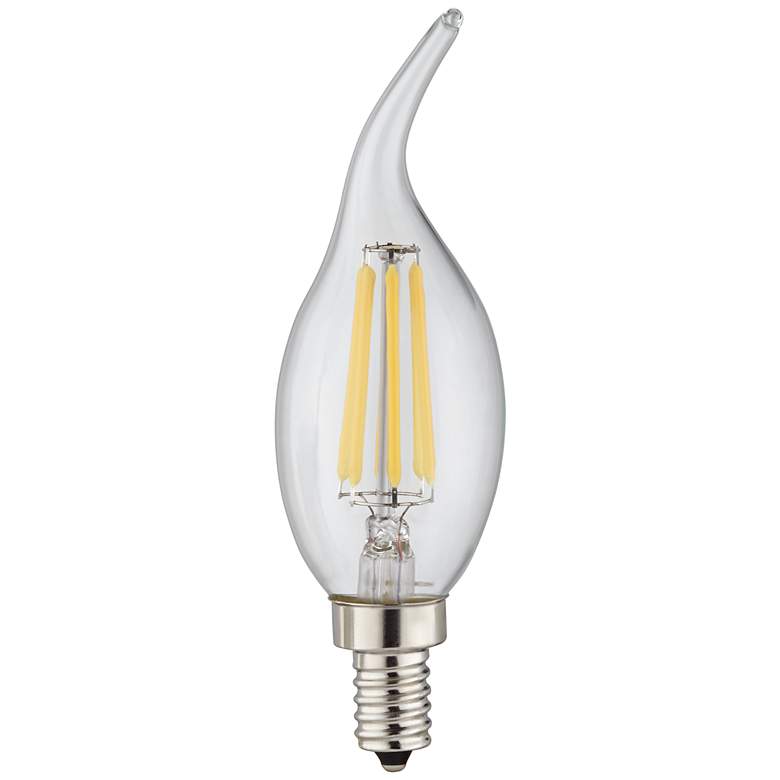 Image 1 60W Equivalent Clear 6W LED Dimmable Flame Tip Candelabra