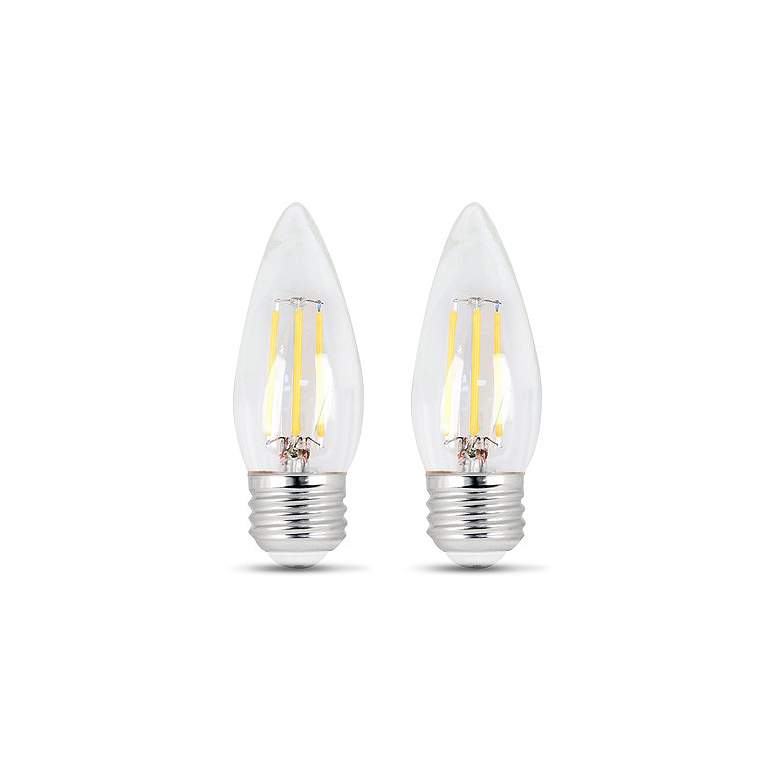 Image 1 60W Equivalent Clear 6W LED Dimmable Torpedo Bulb 2-Pack