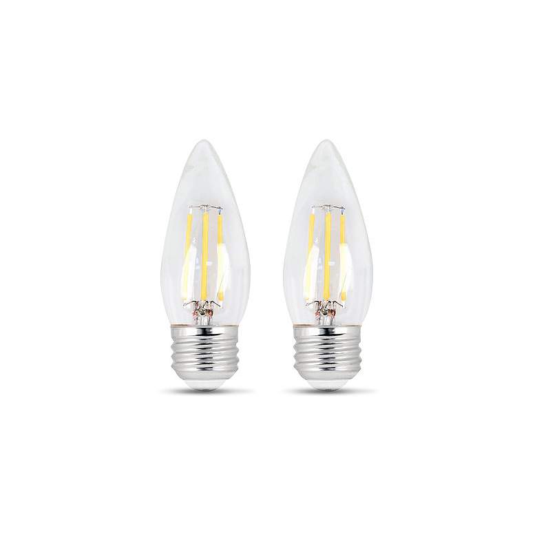 Image 1 60W Equivalent Clear 6W LED Dimmable Torpedo Bulb 2-Pack